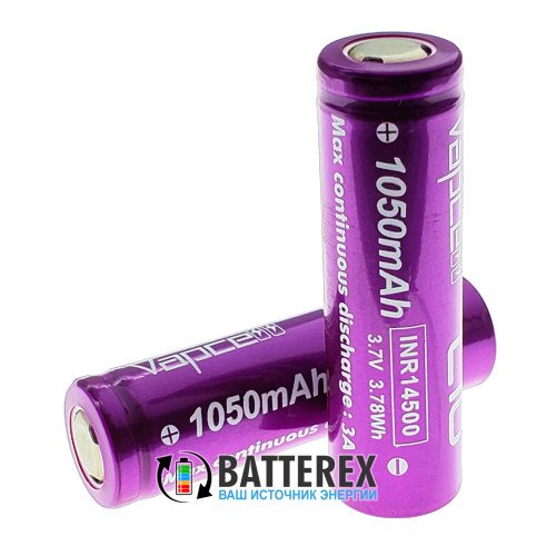 14500 Vapcell L10 1050mah 3.7V 3A висока реальна ємність