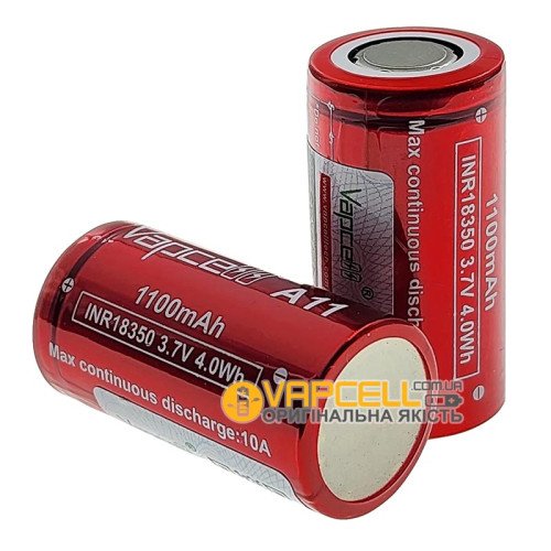 18350 Vapcell A11 INR 1100mah 3.7V 10A високотоковий
