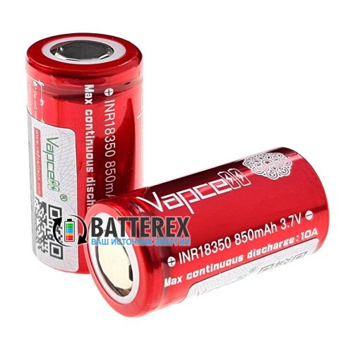 18350 Vapcell INR 850mah 3.6V 10A високострумовий