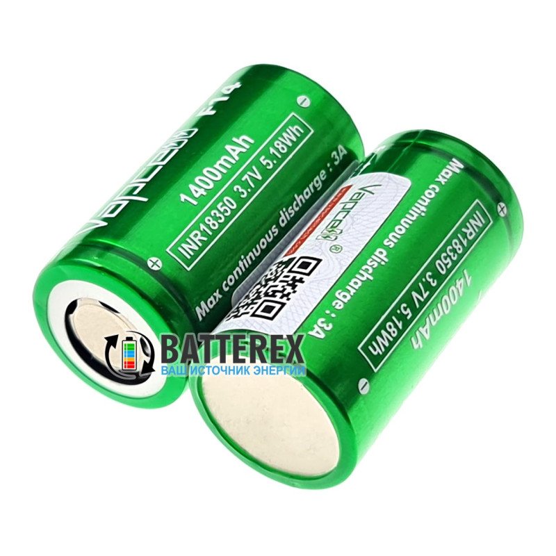 18350 акумулятор Vapcell F14 INR 1400mah 3.6V 3A максимальна ємність