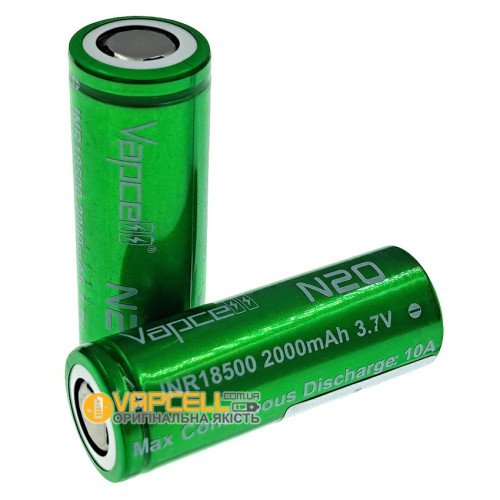 18500 Vapcell INR N20 2000mah 3.7V 10A высокотоковый без защиты