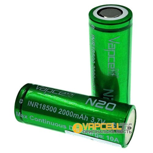 18500 Vapcell INR N20 2000mah 3.7V 10A высокотоковый без защиты