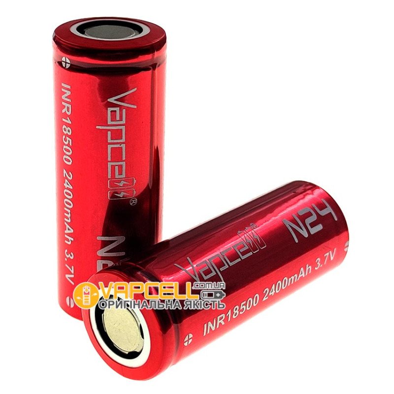 Акумулятор 18500 Vapcell INR N24 2400mah 3.7V 5A без захисту