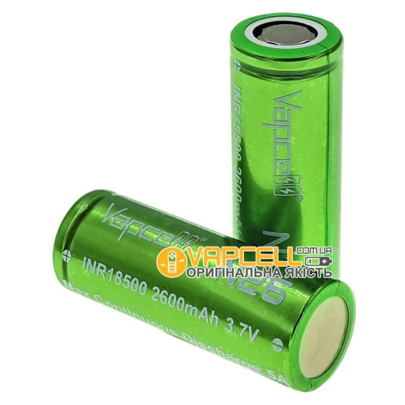 Акумулятор Li-ion 18500 Vapcell INR N26 2600mah 3.7V 5A без захисту