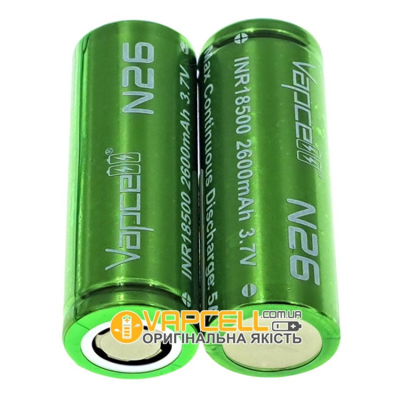 Акумулятор Li-ion 18500 Vapcell INR N26 2600mah 3.7V 5A без захисту