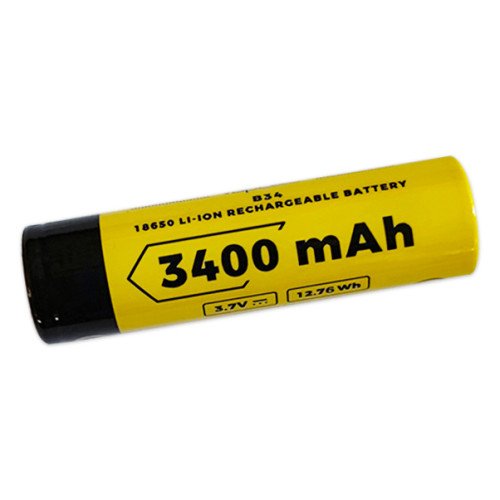 18650 Vapcell INR B34 3400mah 3.6V 10A Button Top із виступаючим контактом плюс без захисту (для ліхтарів)