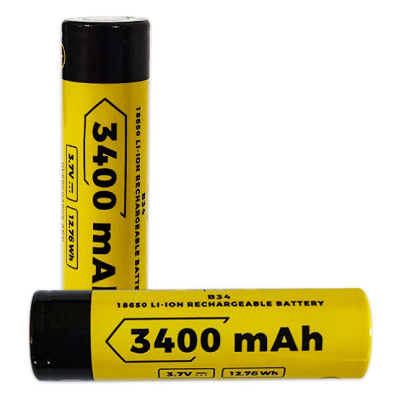 Акумулятор 18650 із виступаючим контактом плюс Vapcell INR B34 3400mah 3.6V 10A без захисту