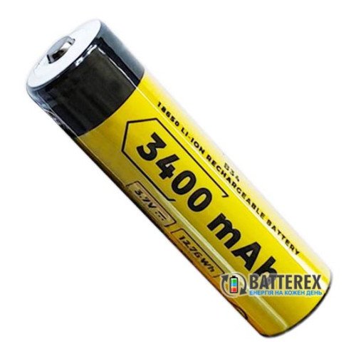 18650 Vapcell INR B34 3400mah 3.6V 10A Button Top із виступаючим контактом плюс без захисту (для ліхтарів)