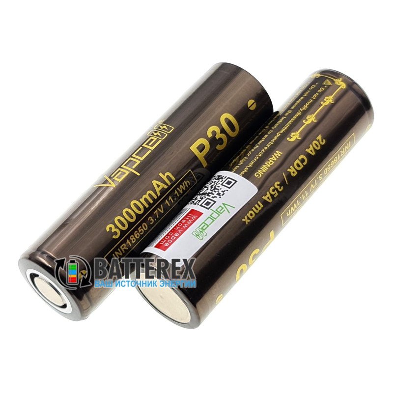 Аккумулятор 18650 Vapcell P30 3000mah высокотоковый 20А