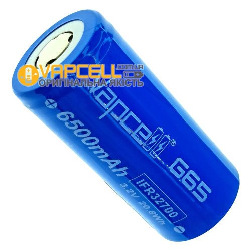32700 LiFePO4 Vapcell G65 IFR32700 6500mah 3.2V високотоковий 30A