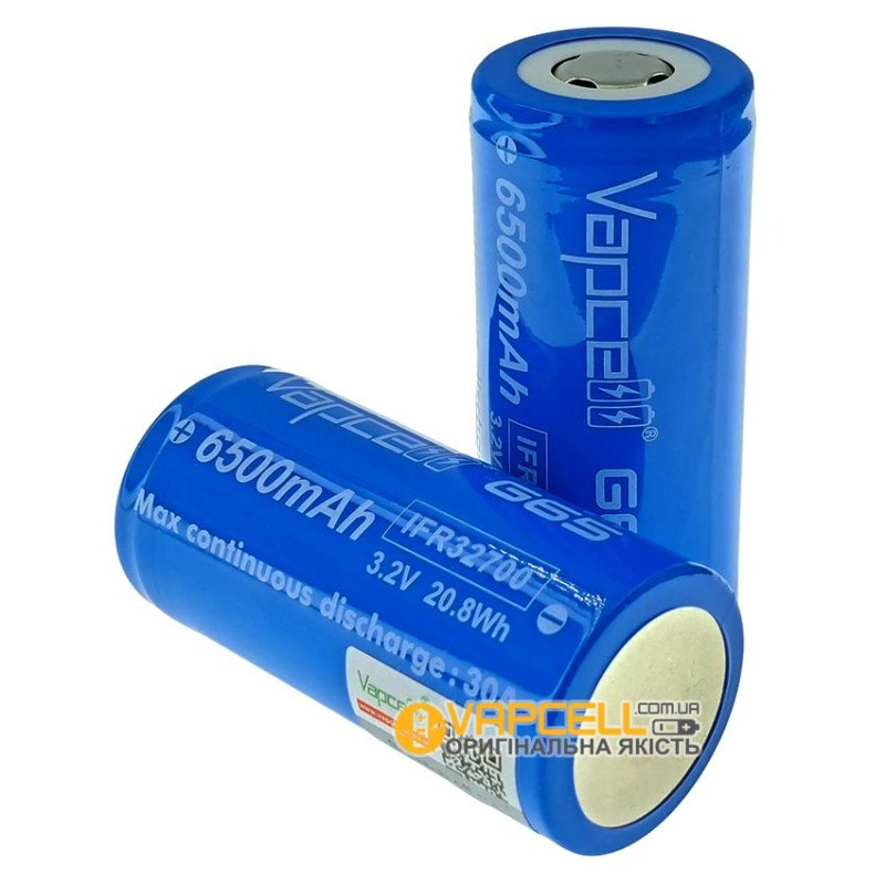 Акумулятор LiFePO4 32700 Vapcell G65 6500mah 3.2V 30A високотоковий